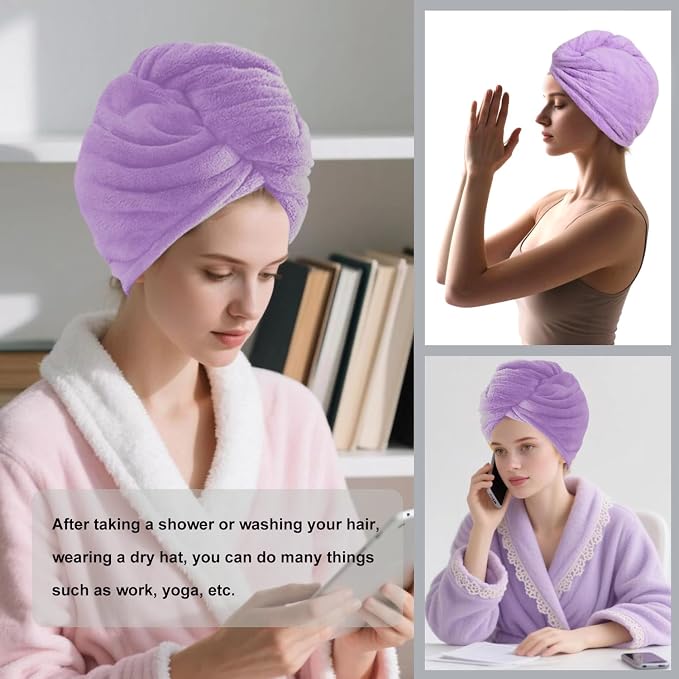 Microfiber Hair Drying Towel Wrap - Image 5