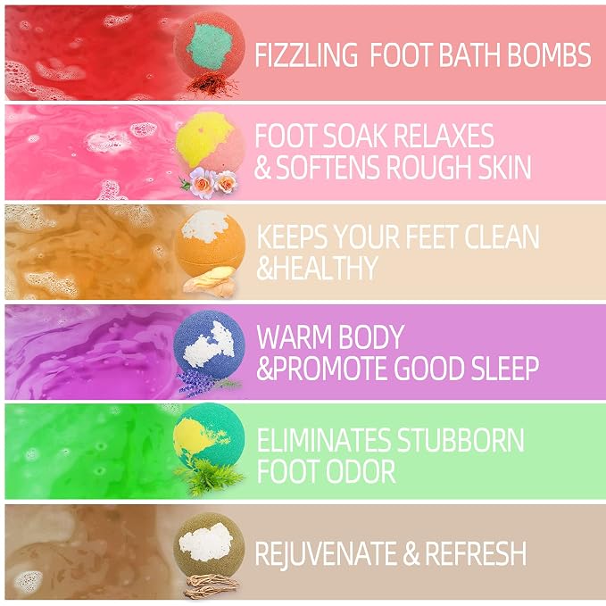 Foot Bath Bombs 12 Pack, Organic Foot Soak - Image 5