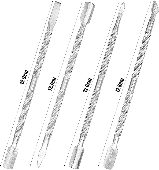 4pcs Cuticle Pusher Metal Cuticle Pusher Tool Kit Nail Cleaner Cuticle Care - Image 2