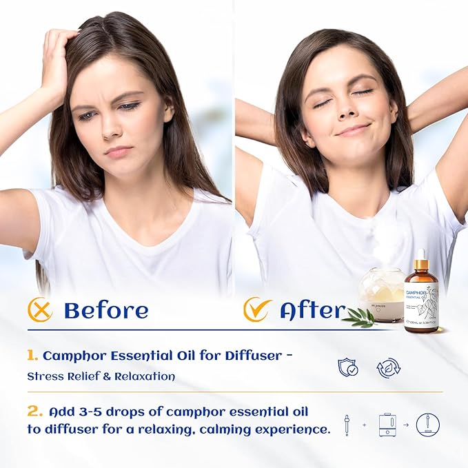 HIQILI 100ML Camphor Essential Oil Pure, 100% Undiluted - Image 2
