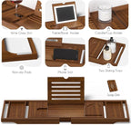 Kiasthome Teak Bathtub Caddy, Expandable Bath Tray, Non‑Slip Luxury Tub Caddy - Image 3