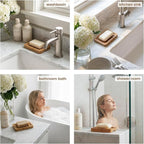 2PCS Self Draining Soap Holders, Rustic Slotted Bamboo Dish Tray, Easy Cleaning - Image 7