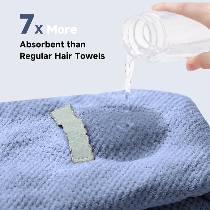 Large Microfiber Hair Towel Wrap & Satin Bonnet Set - Image 2