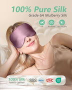 BeeVines 100% Real Mulberry Silk 2 Pack Sleep Mask, Pure Silk Eye Masks - Image 2