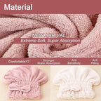 Jseng 2PC Microfiber Hair Drying Caps, Extrame Soft & Ultra Absorbent, Fast - Image 5
