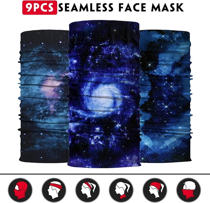 Venswell Neck Gaiter Face Mask Men Women, Seamless Bandana Rave Face Cover - Image 4
