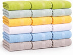 Small and Lightweight Cotton Towels Assorted Pastel Mix 24 x 40 inches Towels by GrokoTextiles