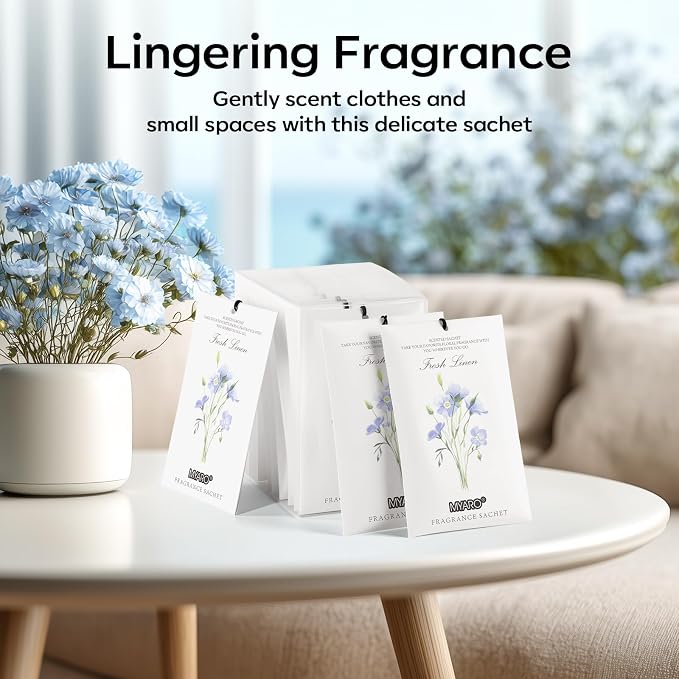 MYARO 12 Pack Fresh Linen Scented Sachets - Image 7