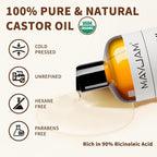 MAYJAM Organic Castor Oil 16 oz, 100% Pure Cold Pressed Castor Oils - Image 2