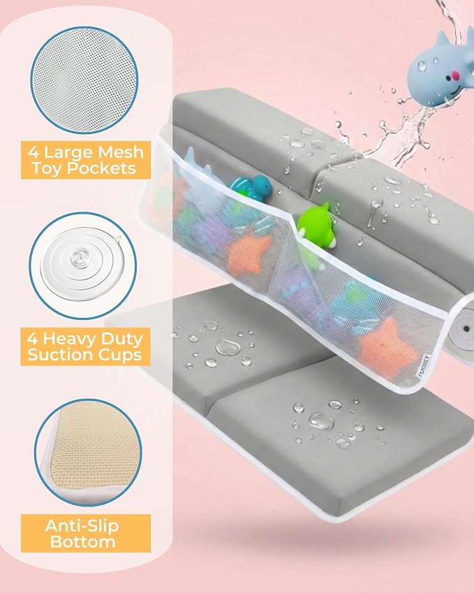 Comfortable Baby Bath Kneeler and Elbow Rest Pad Set – Thick Memory Foam Bath - Image 4