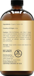 Handcraft Blends Cold-Pressed Organic Castor Oil 16 Fl Oz | Glass Bottle | 100% - Image 3