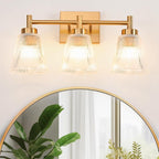 OCIOC 3-Light Bathroom Vanity Light, Modern Gold Wall Light Fixture - Image 2