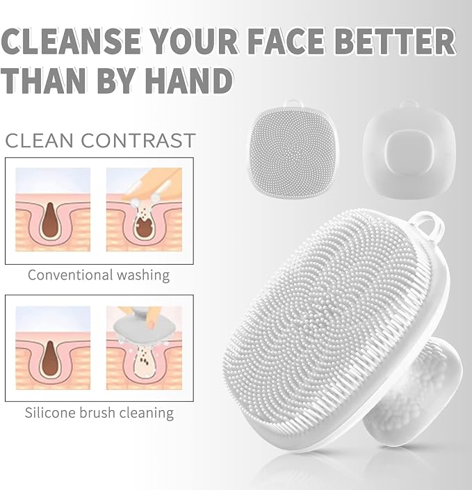 Silicone Face Scrubber for Men Facial Cleansing Brush Silicone Face Wash Brush - Image 4