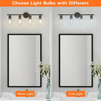 Espird 4 Light Bathroom Vanity Light Fixtures Black, Rustic Farmhouse Vanity - Image 6
