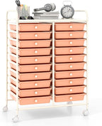 Giantex 20 Drawers Rolling Cart, Mobile Storage Drawer Cart, Classroom Organizer by Giantex