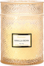 Vanilla Bean Candle, Large Decorative Glass Candle 19oz, Luxury Soy Wax Scented by MiraScents