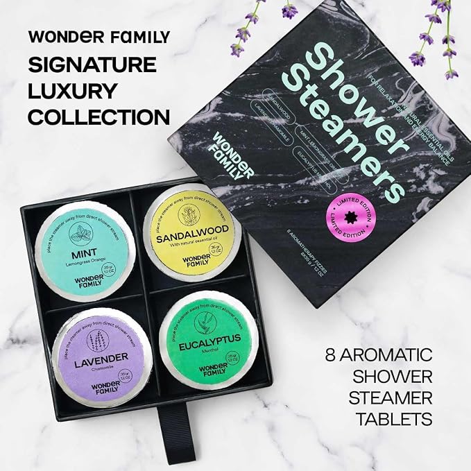 Aromatherapy Shower Steamers Gift Set – Mint, Eucalyptus, Sandalwood, Lavender - Image 9
