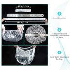 50PCS Disposable Shower Caps, Plastic Clear Thickening Bath Hair Cap and Thick - Image 4