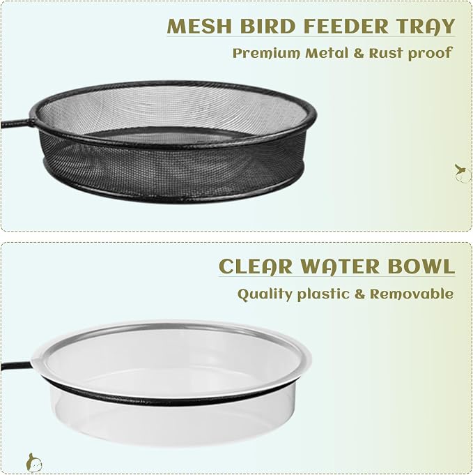 2 Pack Deck Bird Feeders Deck Mount Bird Bath Spa - Image 5