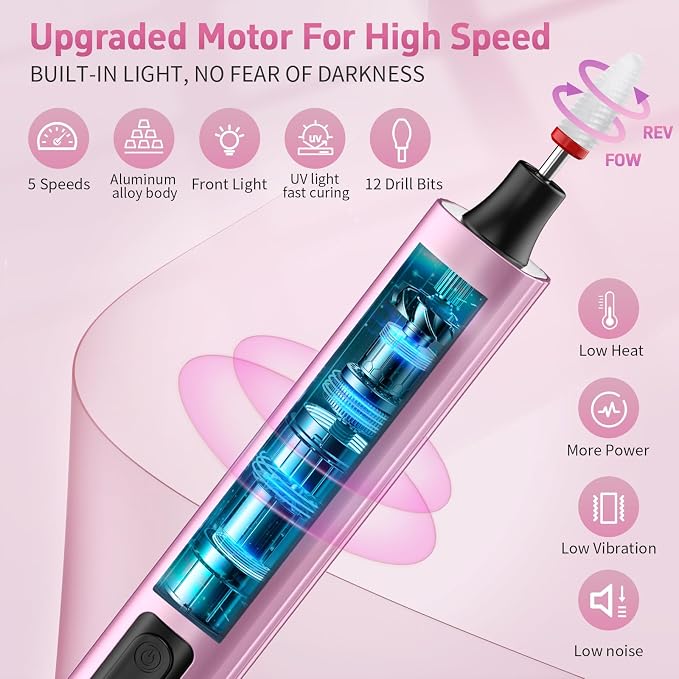 Cordless Nail Drill Electric File - Image 2