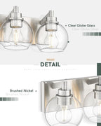 Bathroom Light Fixtures, 3-Light Brushed Nickel Vanity Light, Modern Wall - Image 3