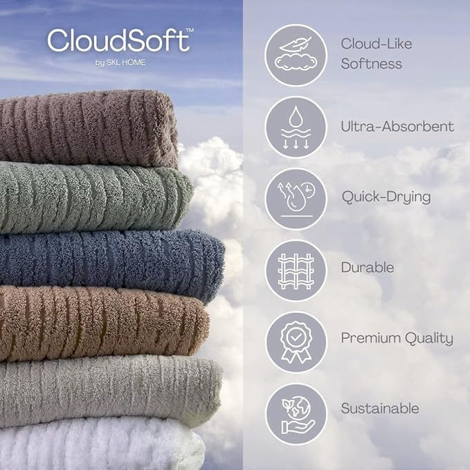 SKL Home CloudSoft Cotton Luxury 2-Piece Hand Towel Set - Image 5