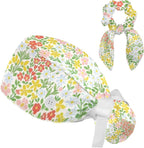Scrub Caps Women Nursing Hats Floral Flowers by FQURFHY