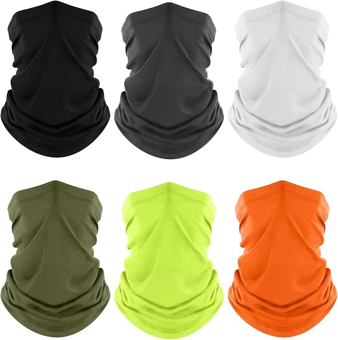Fuinloth Neck Gaiter, 6 Pack Cooling UV Protection Bandana Face Mask Gator Scarf by fuinloth