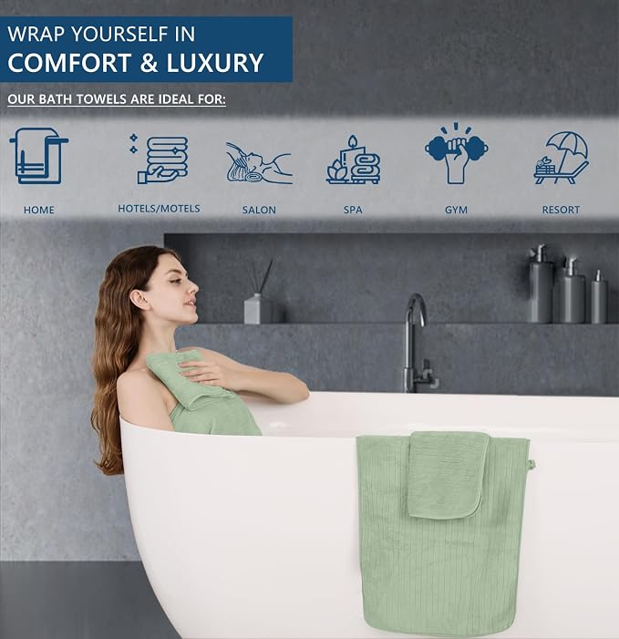 Extra Large Bath Sheet Set of 4, Ultra Soft Fluffy Towel, 35”x 70”Oversized - Image 7