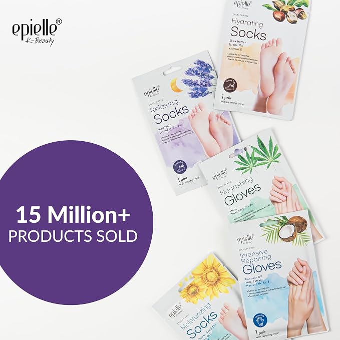 Epielle Relaxing Foot Mask 6 Pairs, Soften and Restore - Image 2
