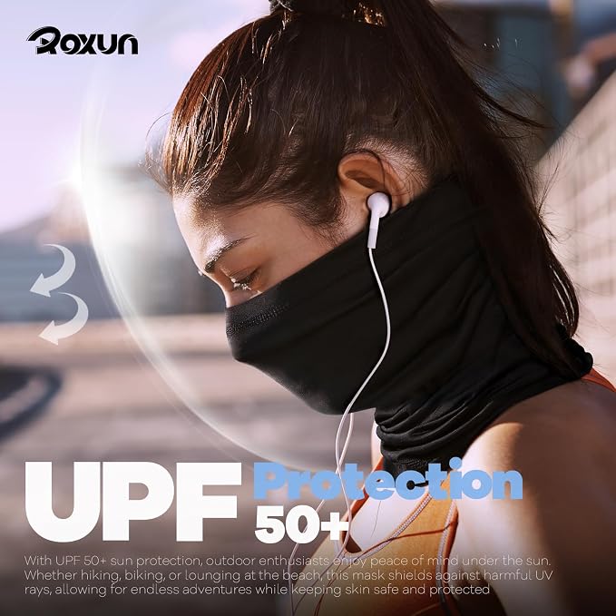 ROXUN 4 Pack Neck Gaiter, Cooling Breathable Face Mask UV Protection Scarf - Image 4