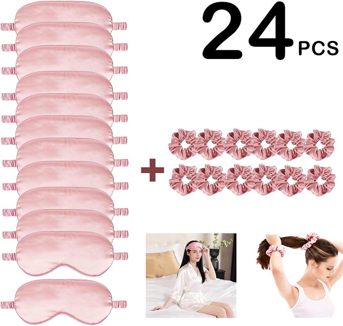 24Pcs Satin Eye Mask Silk Sleep Masks Silky Eyes Cover Blackout Blindfold - Image 4