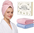 Microfiber Hair Towel Wrap for Women, 2 Pack Large Fast Drying Hair Towel by Unknown