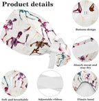 Women Working Cap with Buttons Bouffant Hat Autumn Leaves Nurse Scrub Caps Long - Image 4