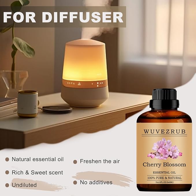 Cherry Blossom Essential Oils, 240ML Pure and Natural Essential Oil - Image 5