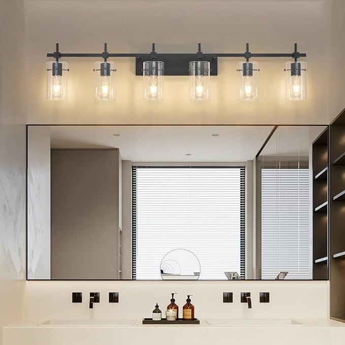 SOLFART Black Vanity Light fixtures 49.2 inch 6 Lights Wall Light Fixtures - Image 8