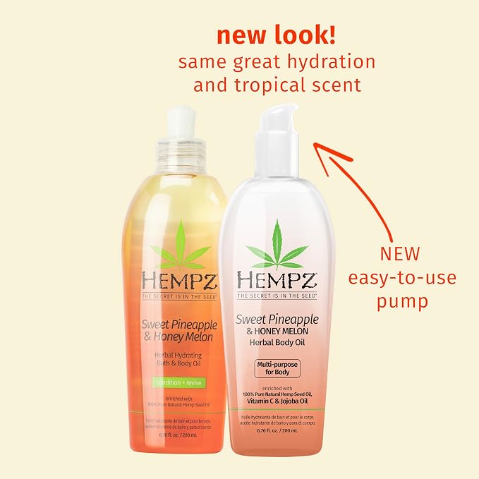 Hempz Sweet Pineapple & Honey Melon Herbal Hydrating Multi-Purpose Body Oil - Image 3