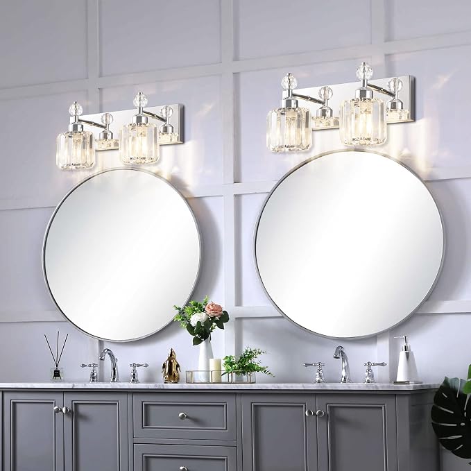 PRESDE Modern Crystal Chrome 2 Light Bathroom Vanity Light - Image 7