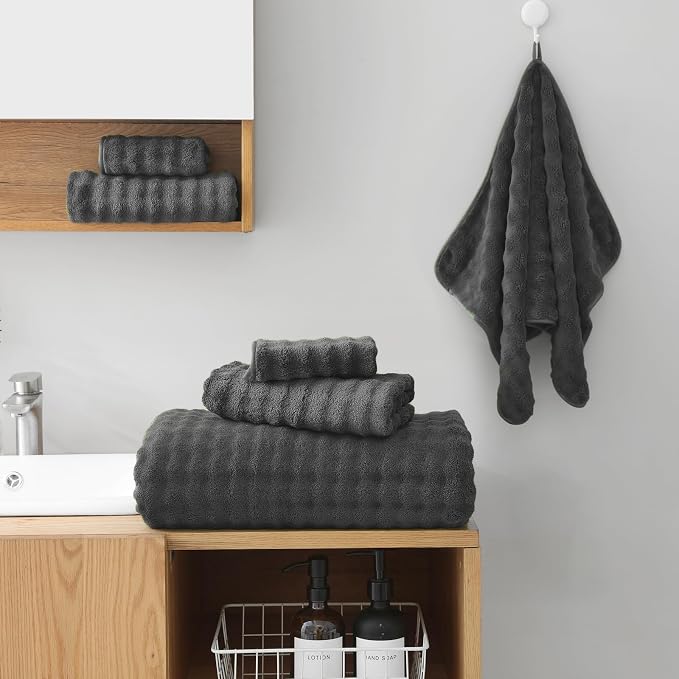 KBY Bath Towels Set 6 Piece 40x80 Inches，2 Extra Large Bath Sheets 2 Hand - Image 2