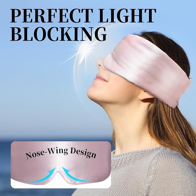 100% Mulberry Silk Sleep Mask, Large Eye Cover - Image 4