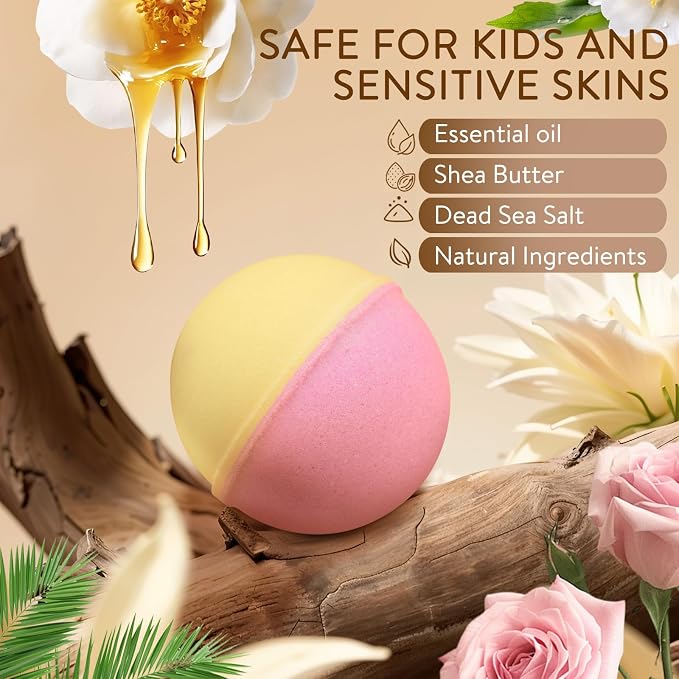 Bath Bombs for Women Gift Set, Handmade Fizzies - Image 2