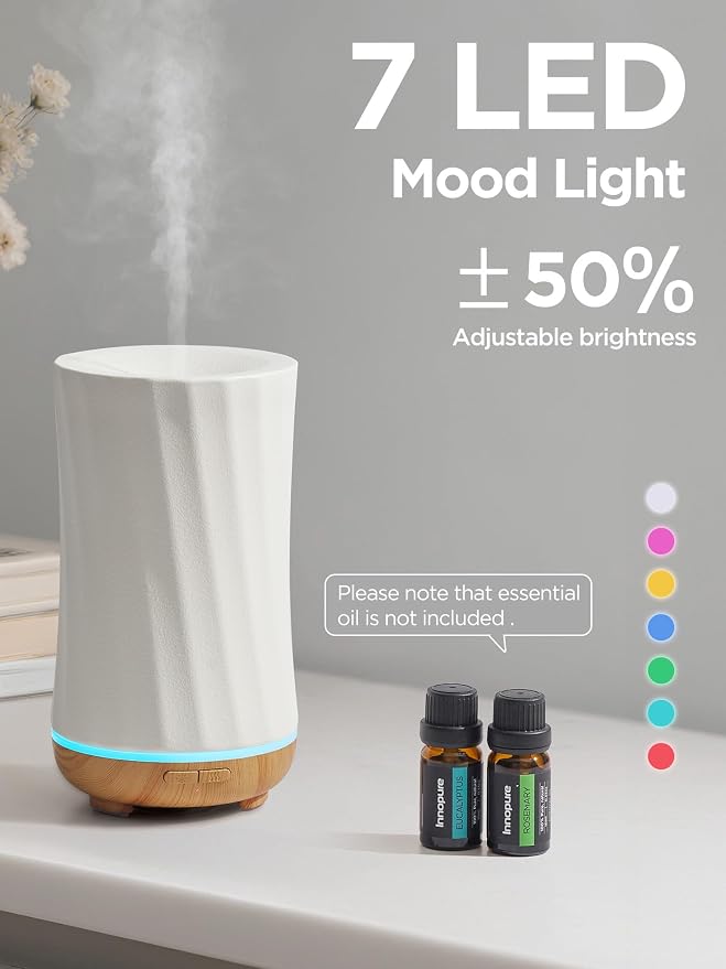 InnoGear 150ml Ceramic Oil Diffuser, Handcrafted Stone Essential Oil Diffuser - Image 6