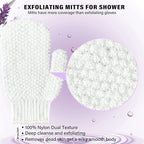 Evridwear Shower Exfoliating Mitts, Deep Cleanse Bathing Scrub Gloves Self Tan - Image 2