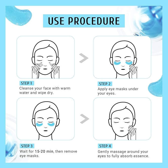 PEAUAMIE Under Eye Patchs Hyaluronic Acid Eye Mask - Image 6