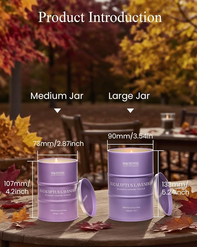 M&SENSE Eucalyptus Lavender Scented Candles Natural Non Toxic, Aromatherapy - Image 5