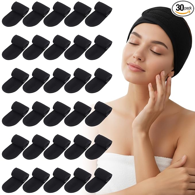 30 Pack Spa Headband Adjustable Facial Head Wrap by Unknown