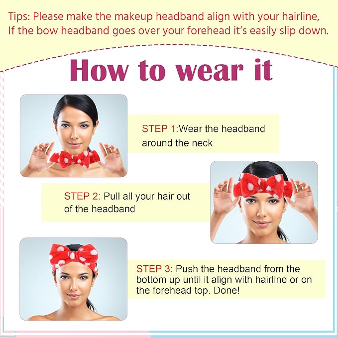 WSYUB Skincare Headband, Spa&Makeup Headbands - Image 7