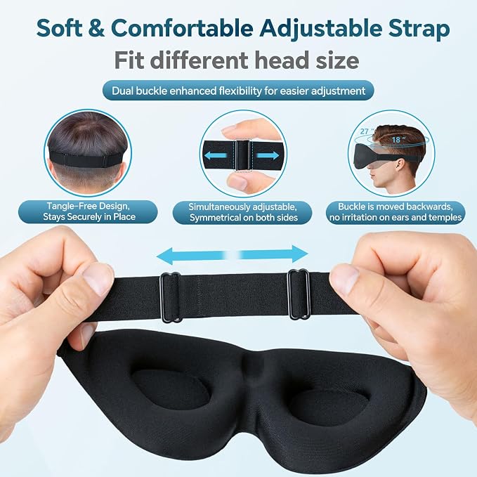 ZGGCD Sleep Mask for Side Sleeper, Light Blocking Sleeping Eye Mask for Women - Image 6