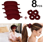 Satin Eye Mask 8Pcs Silk Sleep Masks Silky Blindfold Eyeshade Blackout Eyes - Image 2