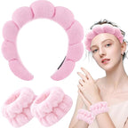 Zkptops Spa Headband for Washing Face Wristband Set Sponge Makeup Skincare - Image 8